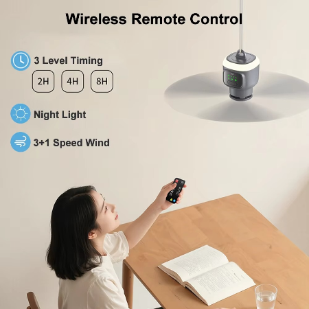 BowLift | Ultimate Outdoor 12000mAh Rechargeable Ceiling Fan with LED Light