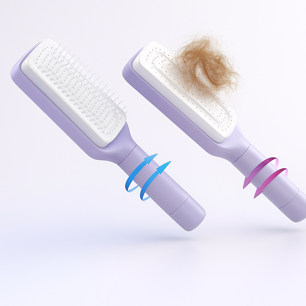 Cleaning Hairbrush – Gentle Detangle – Retractable Bristle Design – For All Hair Types & Busy Mornings Bowlift