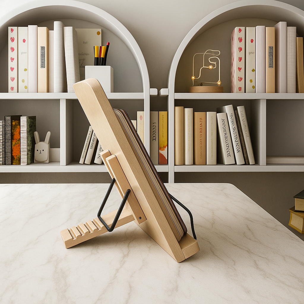 Foldable adjustable – Sturdy wooden frame – Cookbooks, tablets, and hands-free reading Karnz