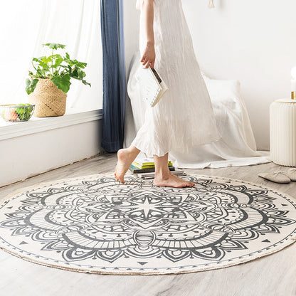 Frendorf | Round Boho Rug | Geometric Cotton Pattern