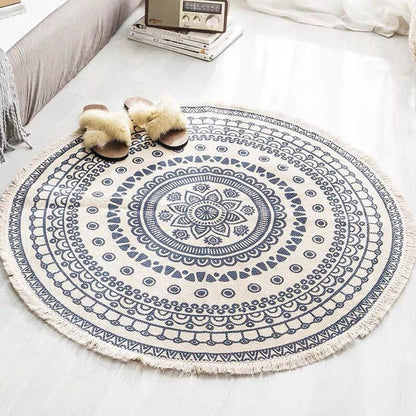 Frendorf | Round Boho Rug | Geometric Cotton Pattern