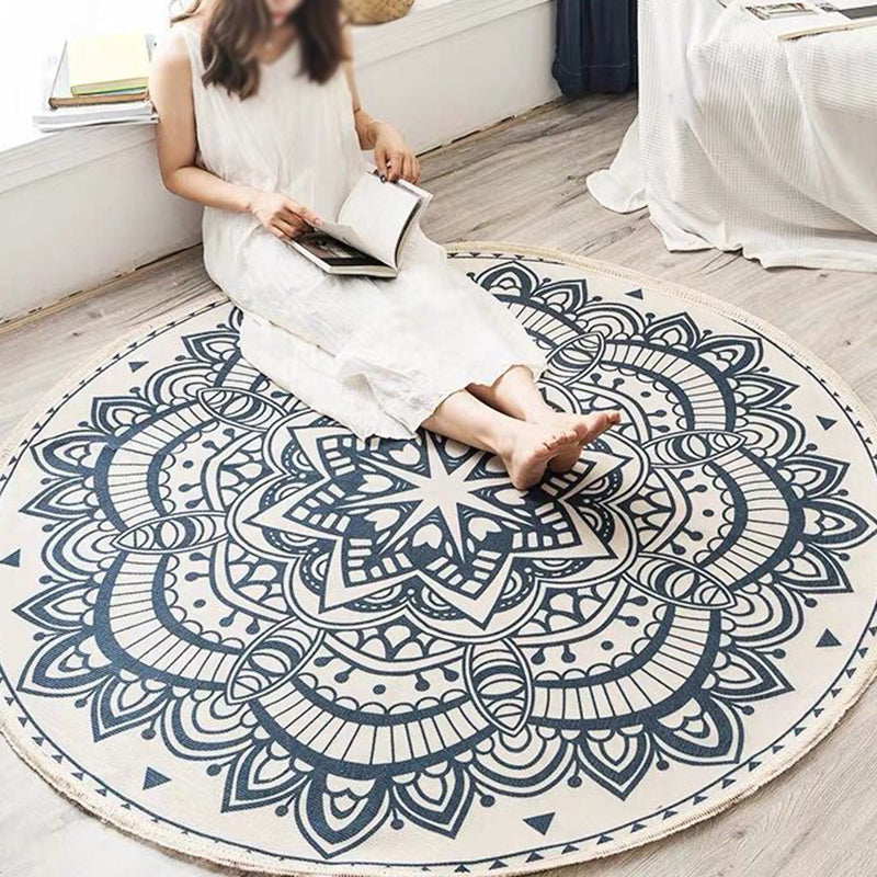 Frendorf | Round Boho Rug | Geometric Cotton Pattern