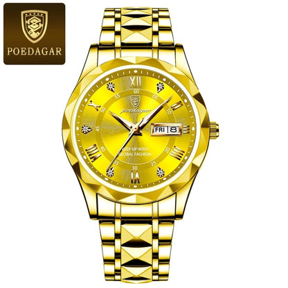 Waterproof luxury men's wristwatch from a top brand with luminous function