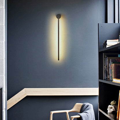 Slender Tubular Modern Metal Living Room LED Wall Light | Karnz