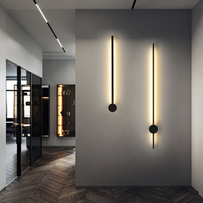 Slender Tubular Modern Metal Living Room LED Wall Light | Karnz