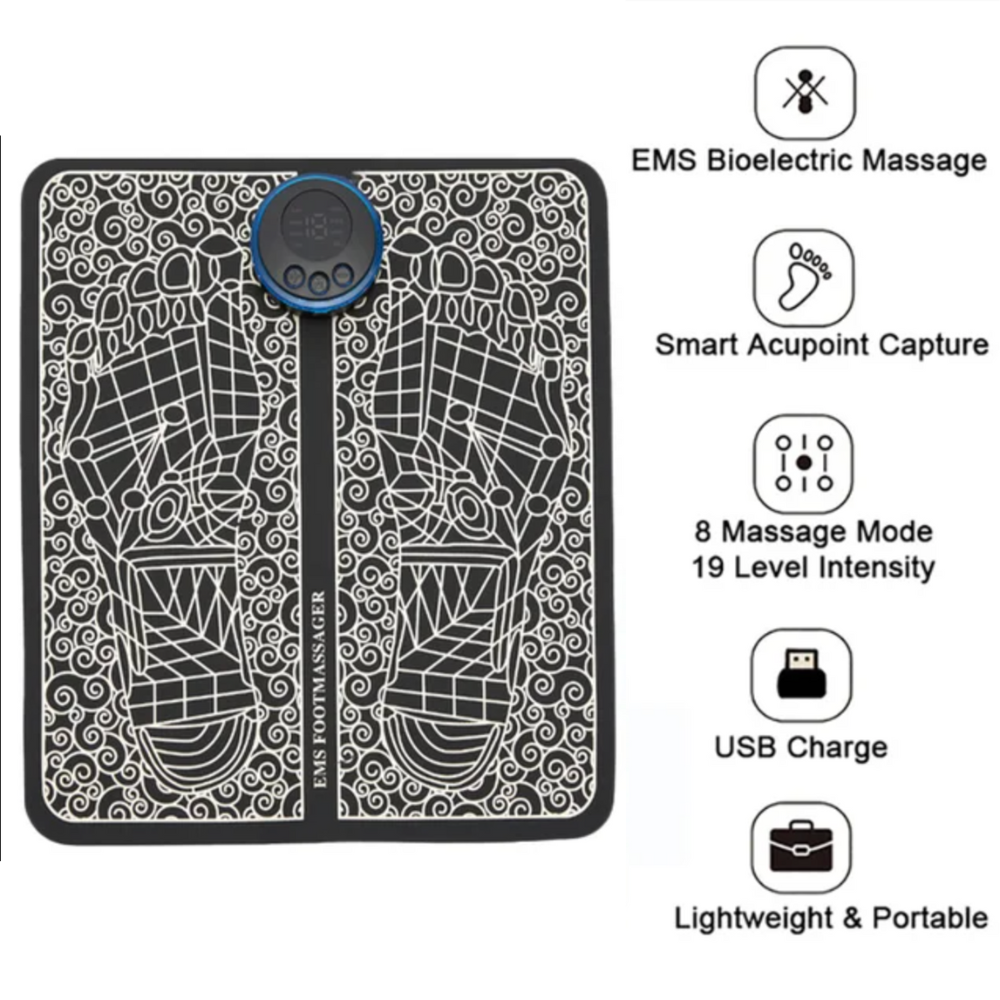 Skanto | EMS Foot Massage Pad with Adjustable Intensity for Pain Relief and Relaxation at Home
