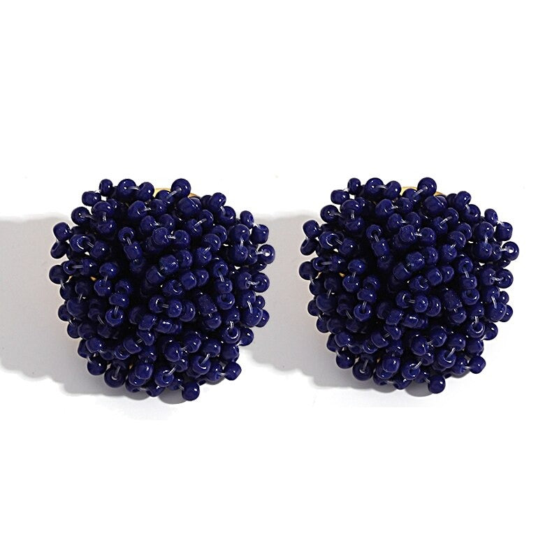 Skanto | Handmade Multicolor Pearl Pompom Stud Earrings