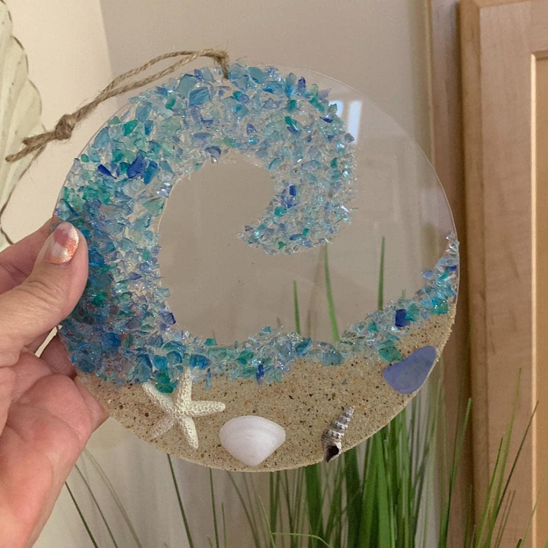 Skanto | Ocean Glass Sun Catcher - Ocean Breaking Wave Beach Ornament