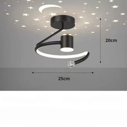 LED ceiling light with starry sky – Modern chandelier design for children's room and living room | Bowlift