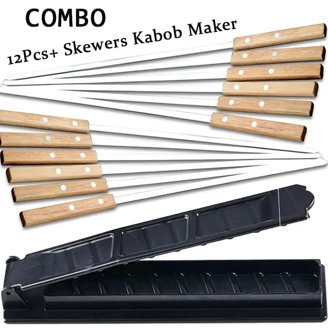 21 Inch Long Flat Stainless Steel Professional Grilling BBQ Skewer | Bowlift