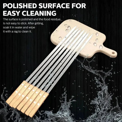 21 Inch Long Flat Stainless Steel Professional Grilling BBQ Skewer | Bowlift