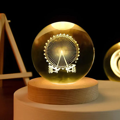 Skanto | LED Night Light with 3D Crystal Ball