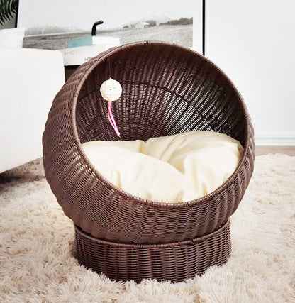 Modern Whimsical Woven Pet Bed Acalora