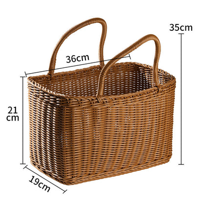 Unisex Hand-woven Shopping Basket with two Handles Brehn