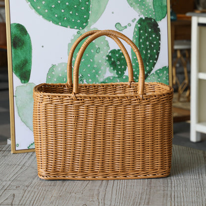 Unisex Hand-woven Shopping Basket with two Handles Brehn