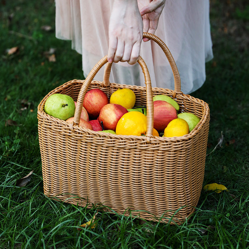 Unisex Hand-woven Shopping Basket with two Handles Brehn