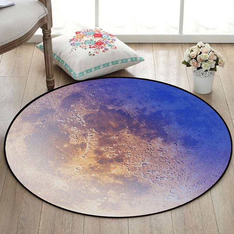 BowLift | Realistic Multicolor Cosmos Print Rug Polyester Modern Carpet Pet Friendly Non-Slip Machine Washable Rug for Children's Room