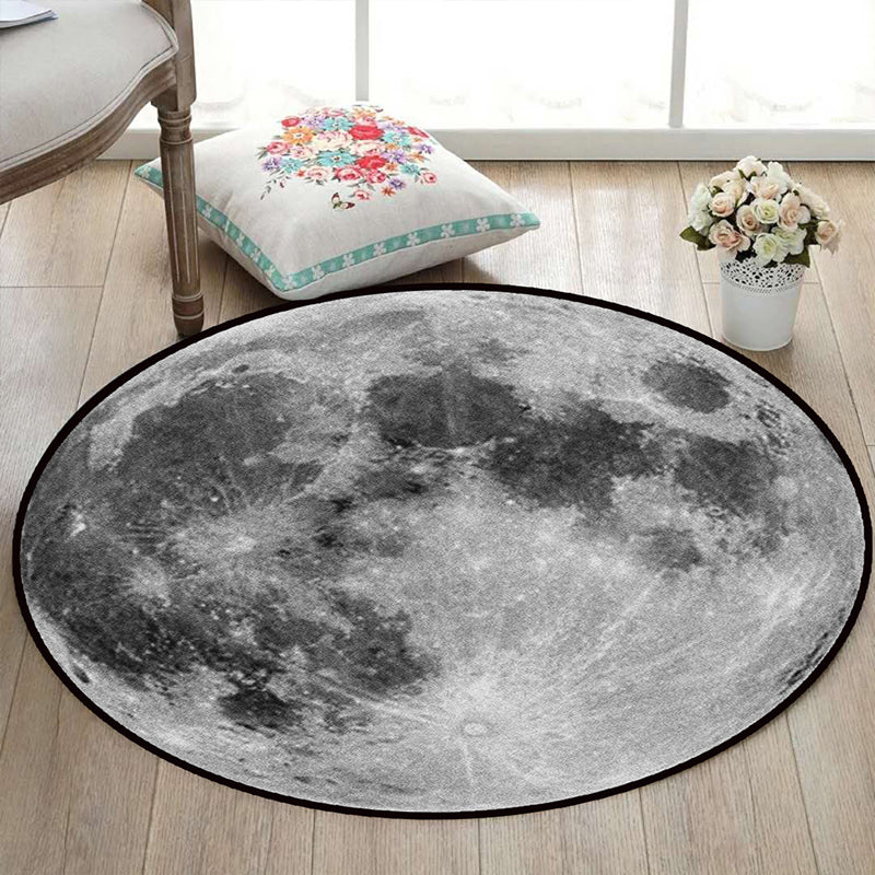BowLift | Realistic Multicolor Cosmos Print Rug Polyester Modern Carpet Pet Friendly Non-Slip Machine Washable Rug for Children's Room