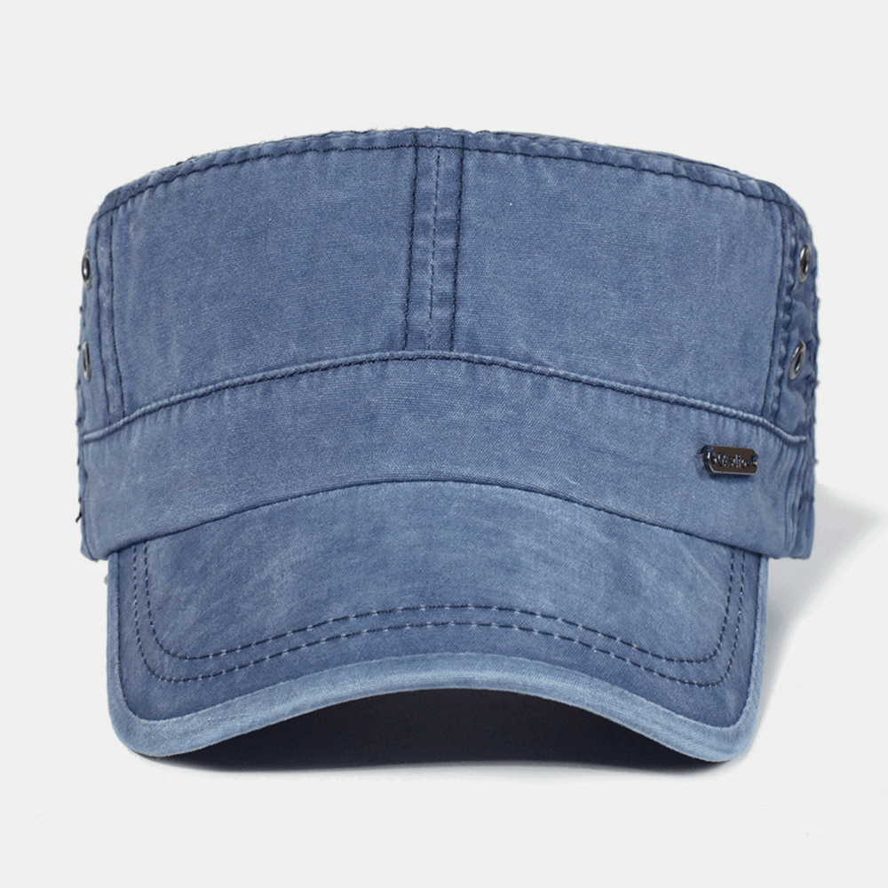 BowLift | Adjustable Washed Cotton Military Flat Cap for Men – Classic Army Style Hat