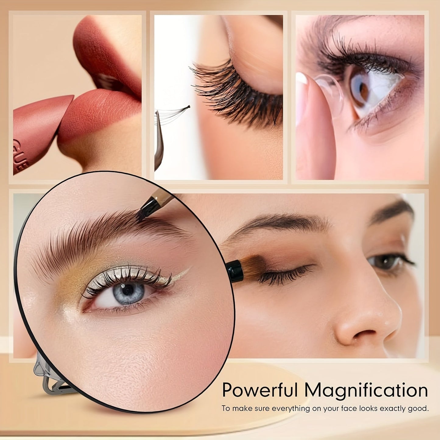 Skanto | Magnifying Makeup Mirror - 20X/10X Magnification, Suction Cup, Portable
