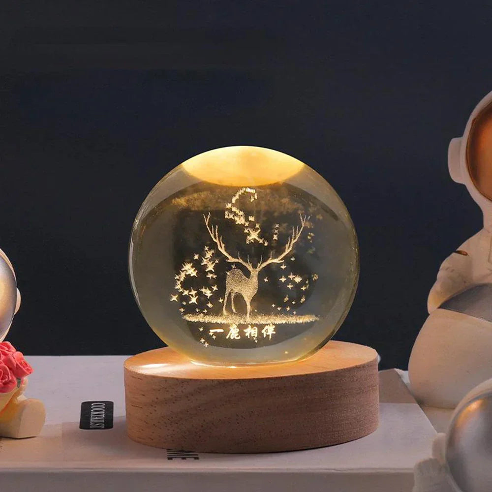 Skanto | LED Night Light with 3D Crystal Ball