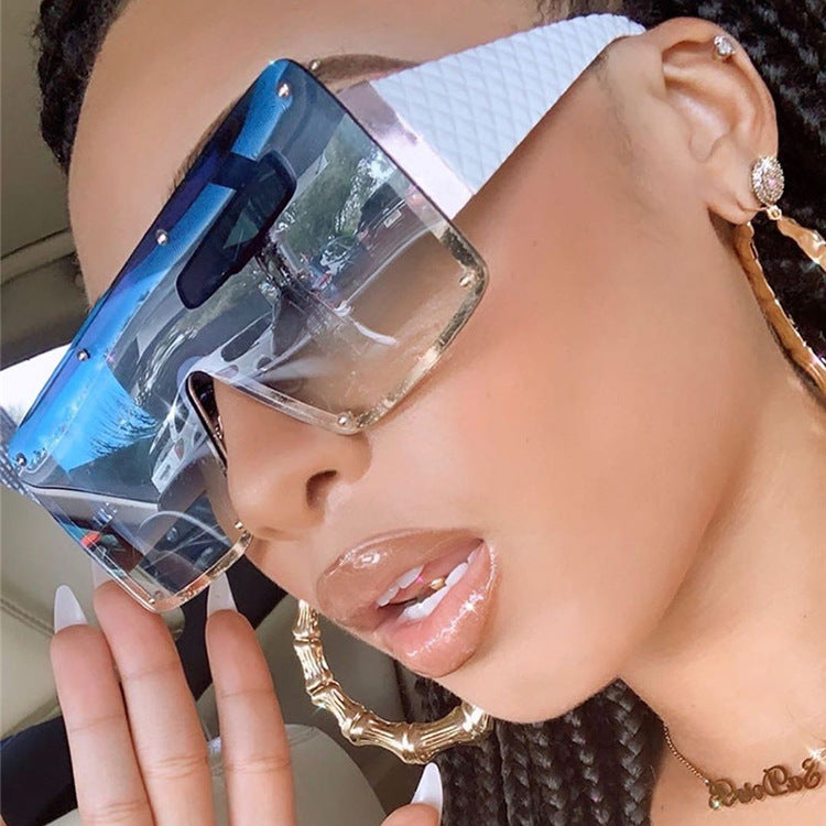 Women geometric oversized sunglasses with gradient lenses Bowlift