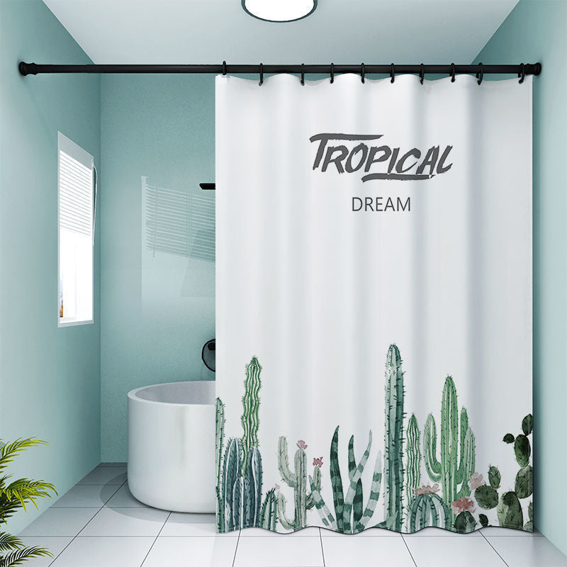Tropical Cactus-Themed Shower Curtain