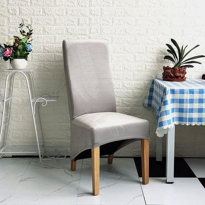 BowLift | Stretch Velvet XL Size Dining Chair Covers x4 | Soft. Stretchable & Non-Slip for Home Dining Room Decoration
