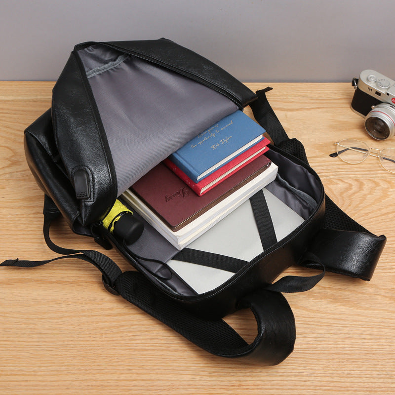 Eco-Friendly Textured Leather Laptop Backpack Acalora