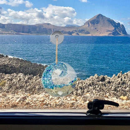 Skanto | Ocean Glass Sun Catcher - Ocean Breaking Wave Beach Ornament