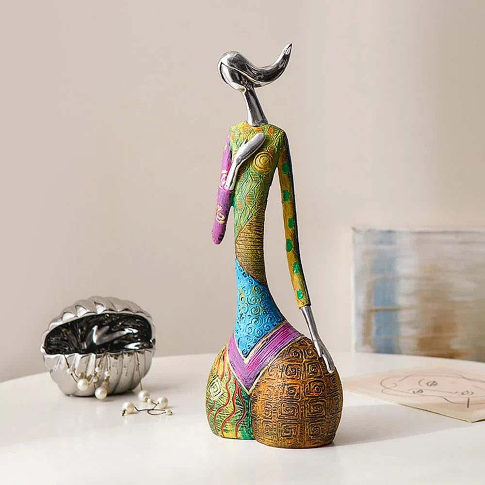 BowLift | Modern Abstract Woman Sculptures – Handcrafted Colourful Resin Art for Home Decor