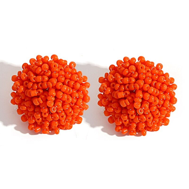 Skanto | Handmade Multicolor Pearl Pompom Stud Earrings
