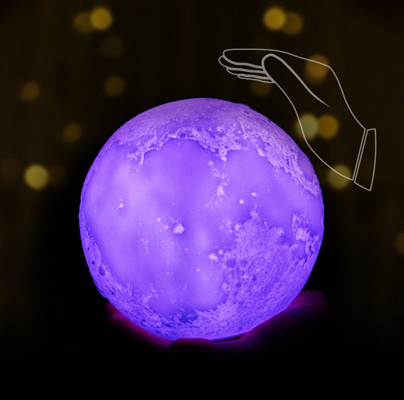 Skanto | Creative Mini Rechargeable 3D Printed Moon 1-Light LED Table Lamp