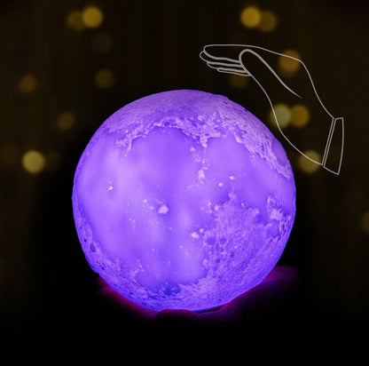Skanto | Creative Mini Rechargeable 3D Printed Moon 1-Light LED Table Lamp