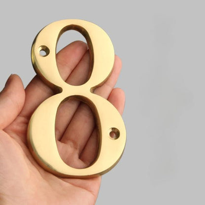 Traditional house numbers made of solid brass