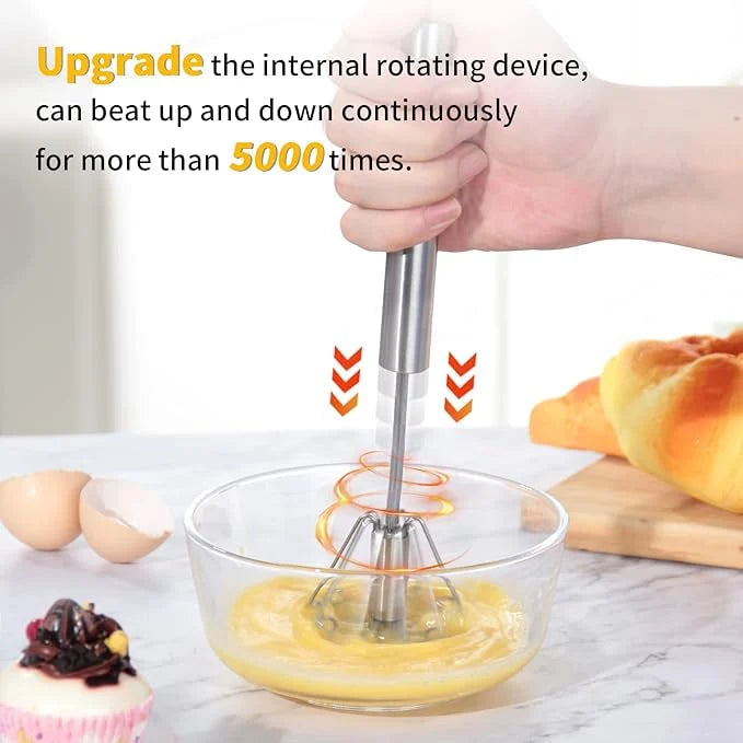 Stainless steel semi-automatic whisk | Karnz