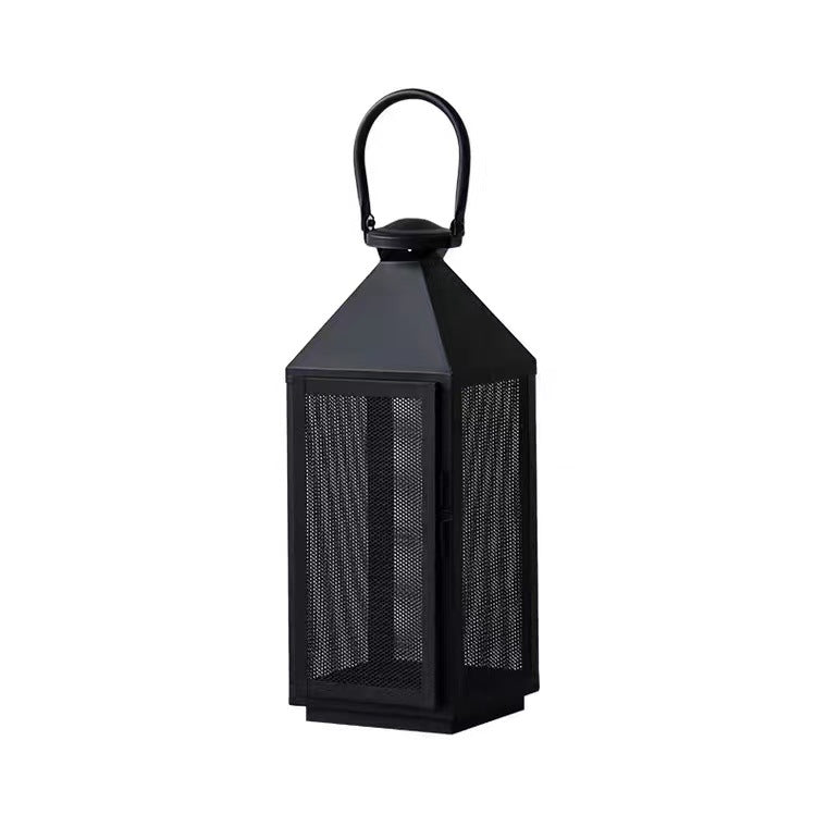 Decorative Mesh Metal Candle Lantern Trio with Hinged Door and Carry Handle Acalora