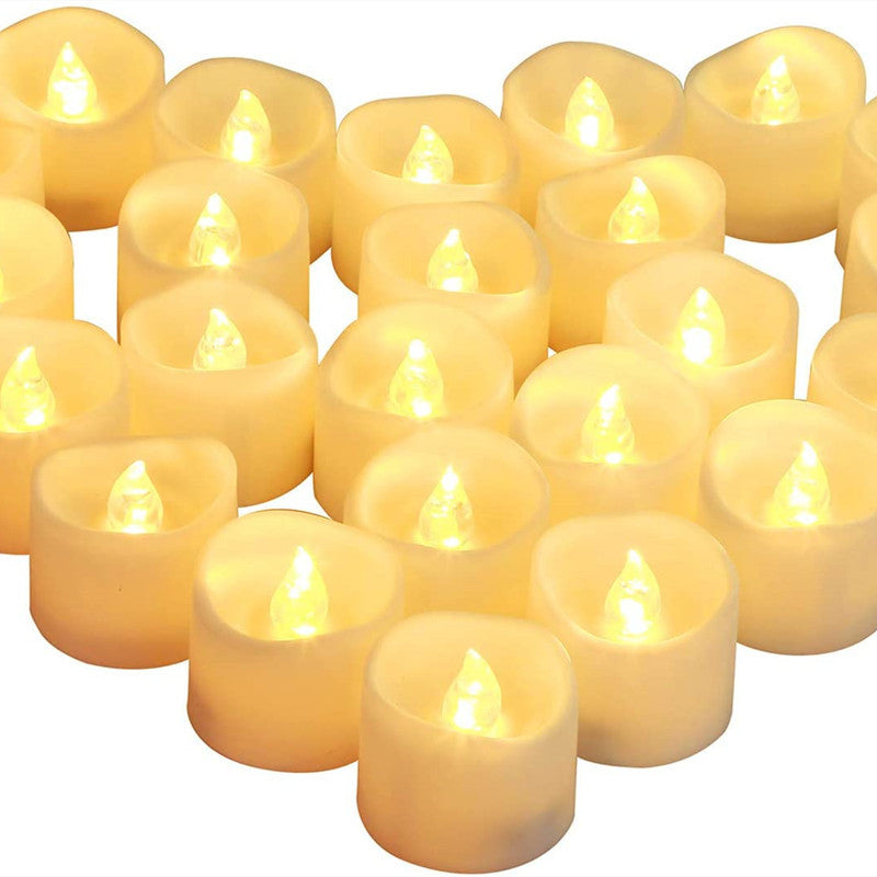 Battery-Powered Wax-Like Flicker Tealight Candle Set Acalora