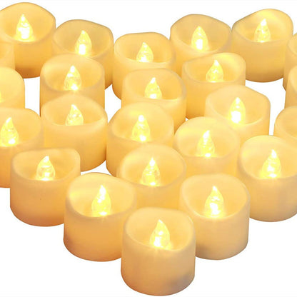 Battery-Powered Wax-Like Flicker Tealight Candle Set Acalora