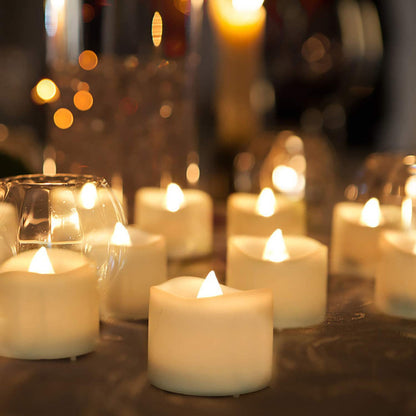 Battery-Powered Wax-Like Flicker Tealight Candle Set Acalora