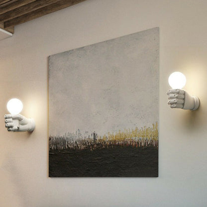 Brehn | Resin Fist Wall Lamp Fixture Artistic 1 Bulb Wall-mounted Lighting for Restaurant