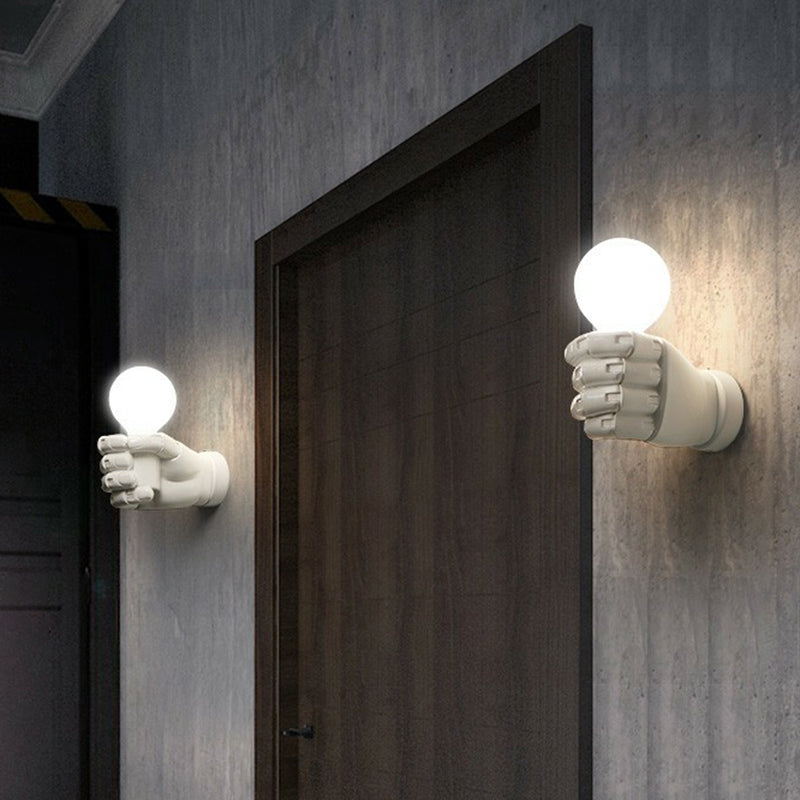 Brehn | Resin Fist Wall Lamp Fixture Artistic 1 Bulb Wall-mounted Lighting for Restaurant
