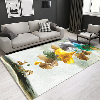 Glam Modern Rug Multicolored 3D Plant Pattern Rug Pet Friendly Non-Slip Machine Washable Rug for the Living Room | Bowlift