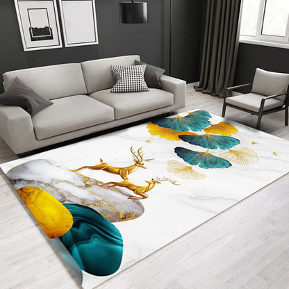 Glam Modern Rug Multicolored 3D Plant Pattern Rug Pet Friendly Non-Slip Machine Washable Rug for the Living Room | Bowlift