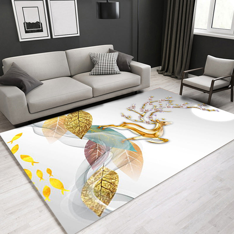 Glam Modern Rug Multicolored 3D Plant Pattern Rug Pet Friendly Non-Slip Machine Washable Rug for the Living Room | Bowlift