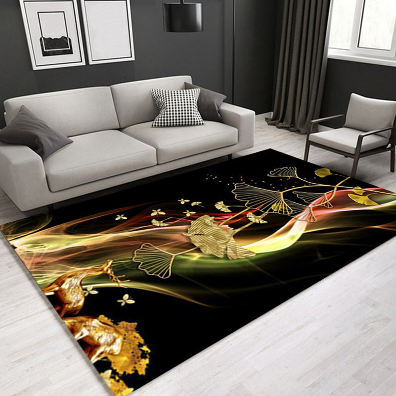 Glam Modern Rug Multicolored 3D Plant Pattern Rug Pet Friendly Non-Slip Machine Washable Rug for the Living Room | Bowlift