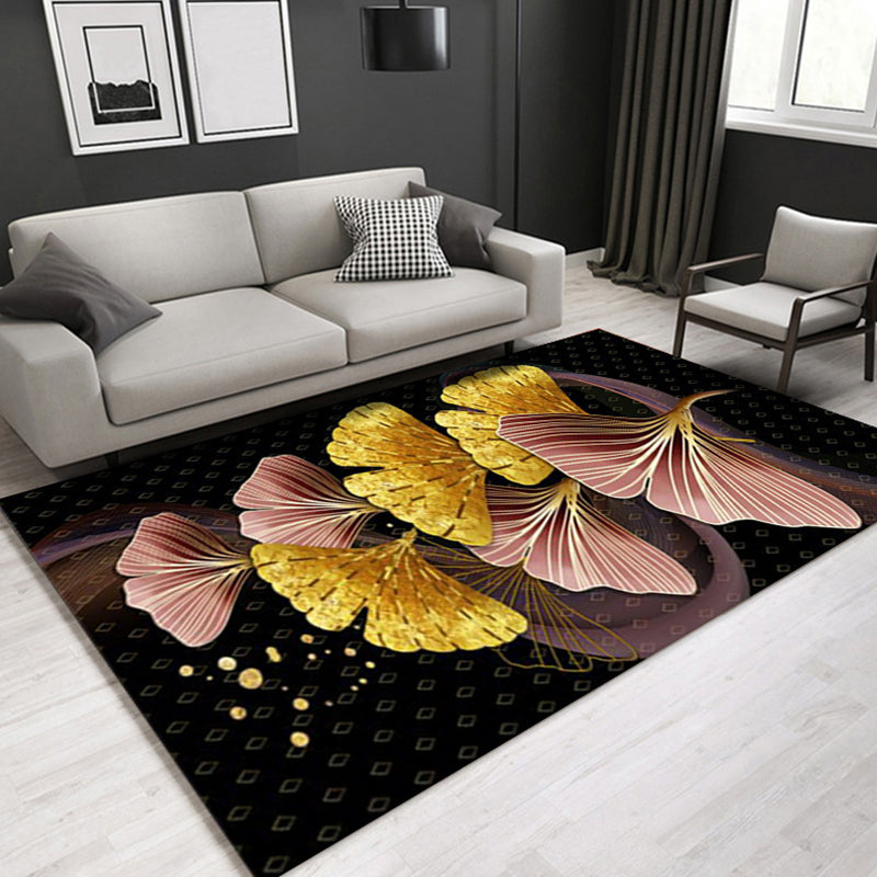 Glam Modern Rug Multicolored 3D Plant Pattern Rug Pet Friendly Non-Slip Machine Washable Rug for the Living Room | Bowlift