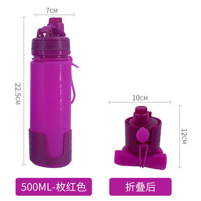 Women's foldable silicone drinking bottle with secure closure Bowlift