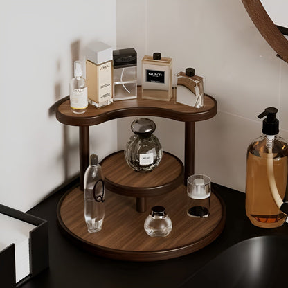 Rotating wooden makeup organizer - 3-tiered and staBowlifte | Practical storage for cosmetics | Bowlift