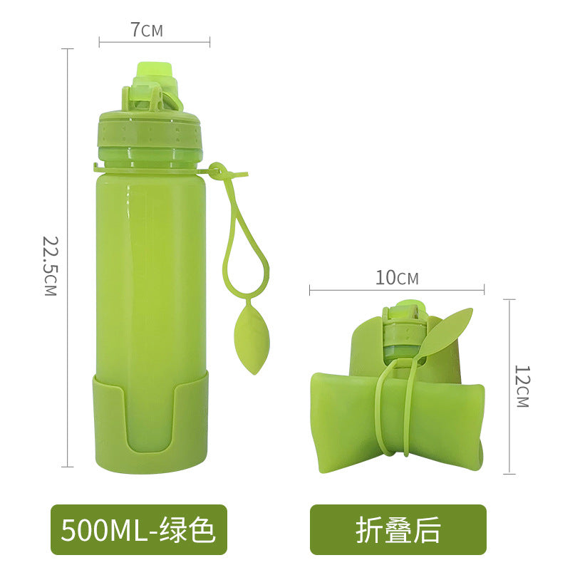 Women's foldable silicone drinking bottle with secure closure Bowlift